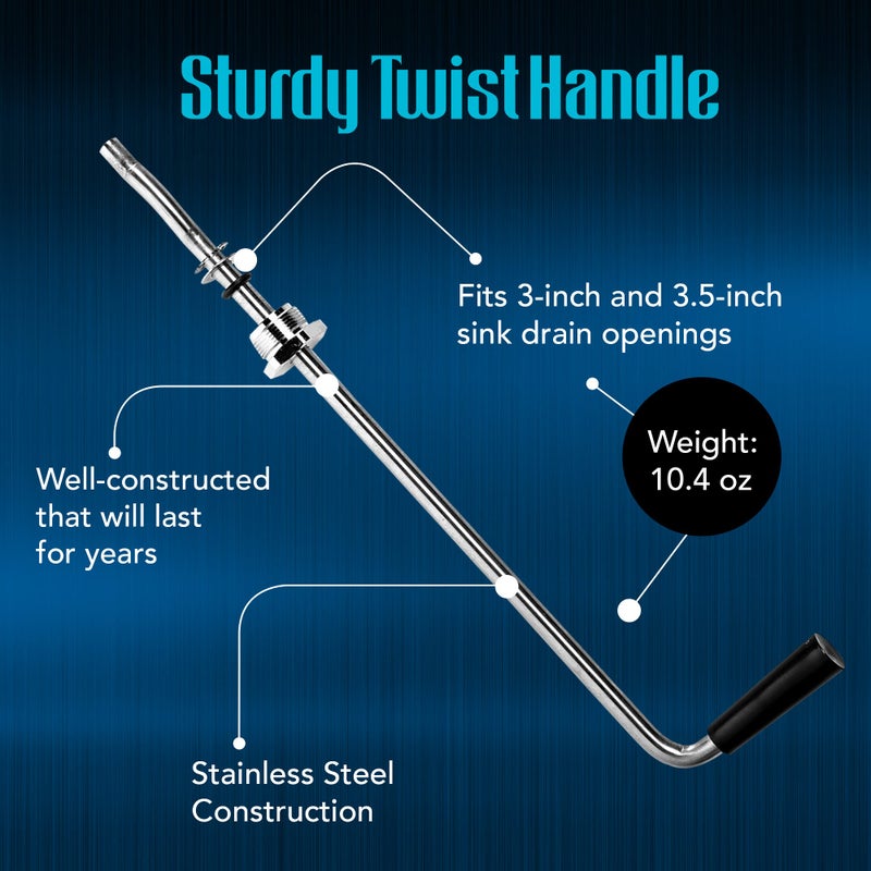 STEADYKLEEN - Rotary Twist Drain Handle for Commercial Sink, Controls Drain Stopper, Replaces Old Handles - Image 2